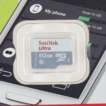 Sandisk 512GB Ultra Microsdxc Uhs 1 Card 100Mb/s, SDSQUNR-512G-GN3MN, Grey