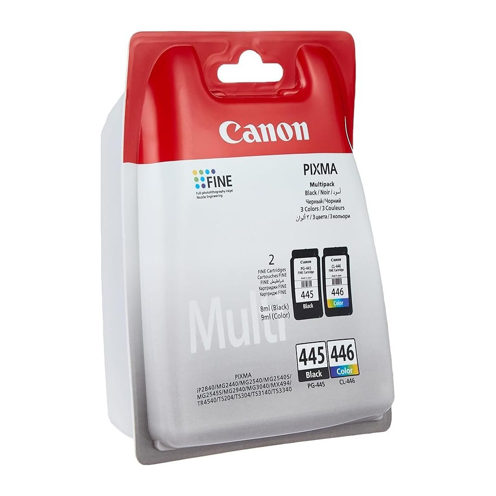 Canon Pg 445/Cl 446 Bk/C/M/Y Ink Cartridge