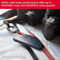 Sandisk 4TB Extreme Portable SSD Up To 1050Mb/s USB C, USB 3.2 Gen 2 External Solid State Drive, SDSSDE61 4T00 G25, Black