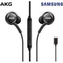 Samsung Akg Earbuds Original USB Type C In-Ear Earbud Headphones With Remote And Mic For Galaxy A53 5G, S22, S21 Fe, S20 Ultra, Note 10, Note 10Plus, S10 Plus, Braided, Includes Velvet Pouch, Black