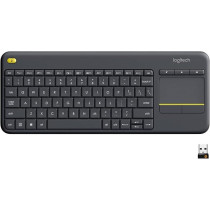 Logitech K400 Plus Wireless Livingroom Keyboard With Touchpad For Home Theatre Pc Connected To Tv, Customizable Multi-Media Keys, Windows, Android, Laptop/Tablet, English Layout, Black
