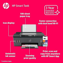 Hp Smart Tank 516 Wireless All-In-One, Print, Scan, Copy, All In One Printer, Print Up To 18000 Black Or 8000 Color Pages-Cyan, 3YW70A