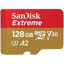 Sandisk Extreme microSDXC 128 GB Plus SD Adapter Plus Rescue Pro Deluxe 160 Mb/s, A2 C10 V30 UHS-I U4, SDSQXA1-128G-GN6MA