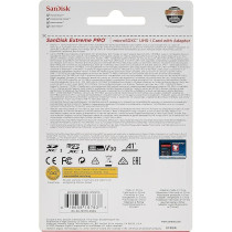 Sandisk Extreme Pro 256 GB MicroSDxc Memory Card Plus Sd Adapter With A2 App Performance Up To 170 Mb/s, Class 10, U3, V30