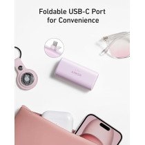Anker Nano Power Bank With Built-In Foldable USB-C Connector, 5000mAh Portable Charger 22.5W, For iPhone 15/15 Plus/15 Pro/15 Pro Max, Samsung S22/23 Series, Huawei, Ipad Pro/Air, Airpods And More