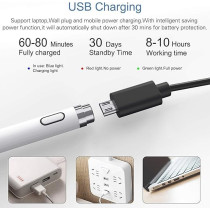 Kecow Active Stylus Pen White/Black 1.45Mm Fine Tip For iPad Apple iPhone Samsung Tablets, On iOS And Android Capacitive Touchscreen, Take-Note Hand-Written Draw No Lags Skipping,Rechargeable
