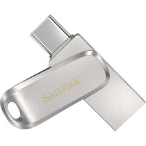 SanDisk Ultra 256GB Dual Drive Luxe Type-C 400MB/s USB 3.2 Gen 1, Silver, SDDDC4-256G-G46, Silver/Grey