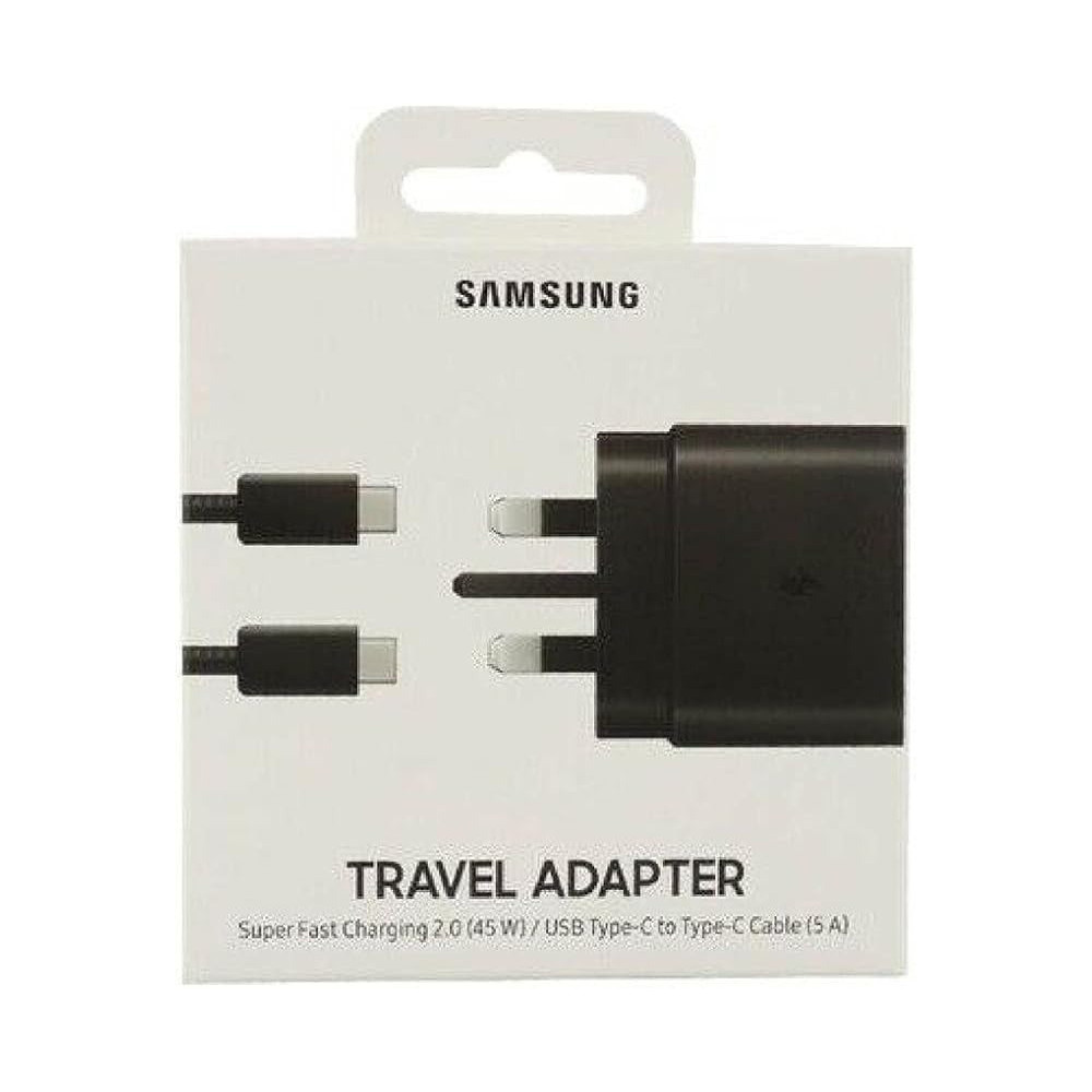 Samsung UK Travel Adaptor, 45W with USB Type C Cable, Black, EP-TA845XBEGCN