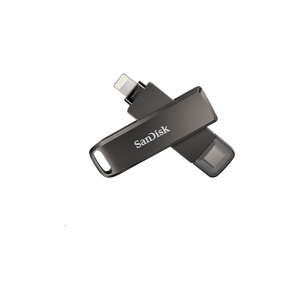 SanDisk Ixpand Flash Drive Luxe 128GB 2-In-1 Lightning And USB Type-C Connectors For Your Iphone And Ipad, Grey,SDIX70N-128G-GN6NE
