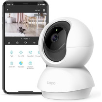 TP-Link Tapo Pan/Tilt Security Camera for Baby Monitor, Pet Camera w/Motion Detection, 1080P, 2-Way Audio, Night Vision, Cloud And SD Card Storage, Works with Alexa And Google Home ( C200), White