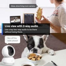 TP-Link Tapo Pan/Tilt Security Camera for Baby Monitor, Pet Camera w/Motion Detection, 1080P, 2-Way Audio, Night Vision, Cloud And SD Card Storage, Works with Alexa And Google Home ( C200), White