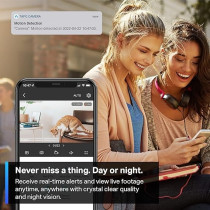 TP-Link Tapo Pan/Tilt Security Camera for Baby Monitor, Pet Camera w/Motion Detection, 1080P, 2-Way Audio, Night Vision, Cloud And SD Card Storage, Works with Alexa And Google Home ( C200), White