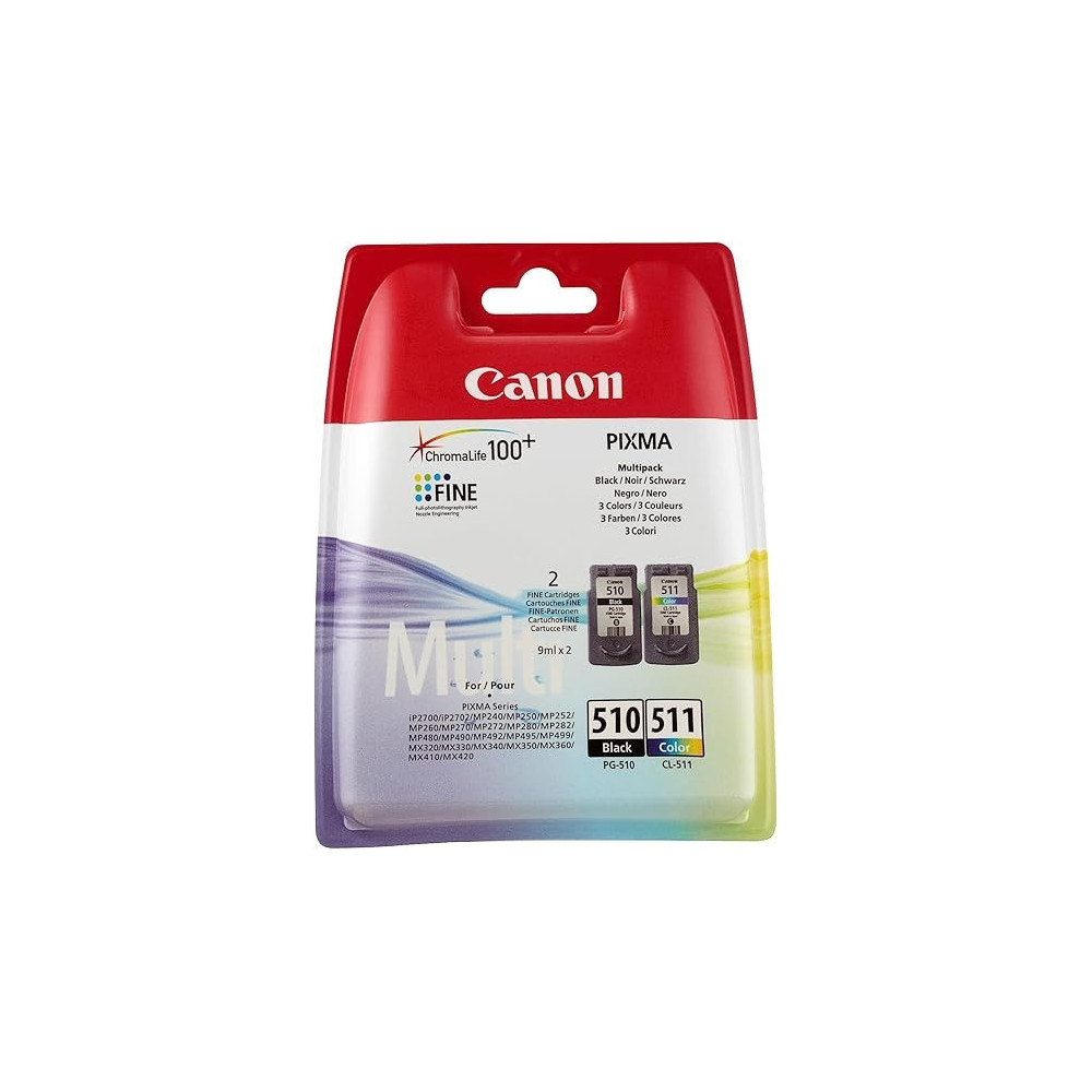 Canon PG-510 / CL-511 Color Ink Cartridge Standard Capacity, Black 240 Color Pages 244, Multipack-Seiten