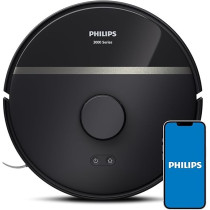 Philips HomeRun 3000 Series Aqua Vacuum And Mop Robot HomeRun App Enabled 4000 pa Strong Suction Power Up to 200 min Runtime SelfCharging, XU3000/01, Black, 1 Year Warranty