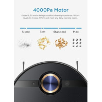 Midea M7 Pro Robot Vacuum Cleaner, 4000Pa Strong Suction with BLDC motor, 150 Min Run Time, Wet Mopping, App And Voice control with Msmartlife, 450ml dust-180ml Water Tank, Carpet Sensor, LDS Navigation, Black, 1 Year Warranty