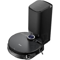 Midea Robot Vacuum Cleaner, 4000Pa Strong Suction with BLDC motor App And Voice Control Msmartlife, Dust Bin In Station is 2L for 45 days, Carpet Sensor, Display Screen, Black S8 Plus, 1 Year Warranty