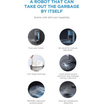 Midea Robot Vacuum Cleaner, 4000Pa Strong Suction with BLDC motor App And Voice Control Msmartlife, Dust Bin In Station is 2L for 45 days, Carpet Sensor, Display Screen, Black S8 Plus, 1 Year Warranty