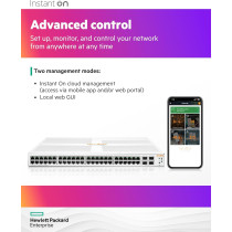 Aruba Networking Instant On Switch Series 1930 48-Port Gb Smart-Managed Layer 2+ Ethernet Switch, 48x 1G, 4X SFP+, US Cord, JL685A