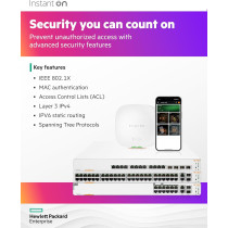 Aruba HPE Networking Instant On Switch 48p Gigabit 2p 10GBT 2p SFP+ 1960, JL808A