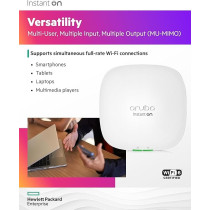 Aruba a Hewlett Packard Enterprise company Instant On AP22 802.11ax 2x2 Wi-Fi 6 Wireless Access Point US Model Power Source not Included (R4W01A), Power Adapter Not Included, White