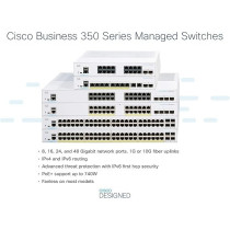 Cisco Business Managed Switch 24 Port GE, PoE, 4 x 1G SFP Limited Lifetime Protection (CBS350-24P-4G)
