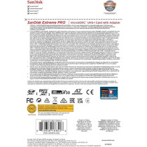 Sandisk 128 GB Extreme Pro Micro SD UHS I Card, Red/Black