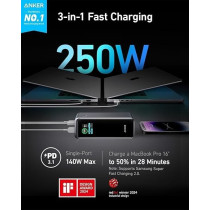 Anker Prime 27,650 mAh 3-Port 250 W Portable Charger Power Bank, Black
