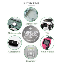 Toshiba Cr2032 3V Lithium Coin Cell Battery, Pack Of 5