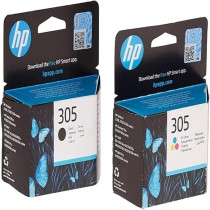 Hp 305 Black Original Ink Cartridge And 305 Tri-Colour Original Ink Cartridge
