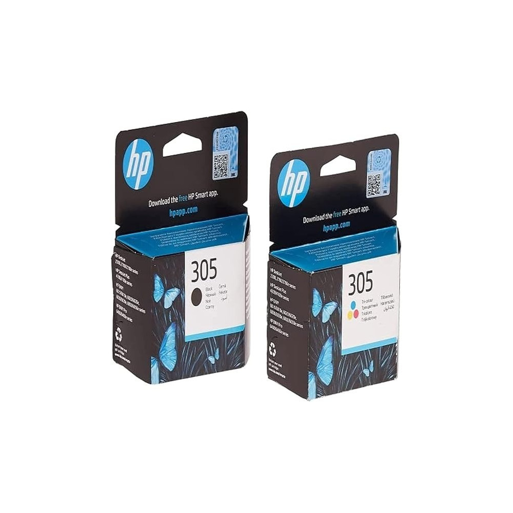 Hp 305 Black Original Ink Cartridge And 305 Tri-Colour Original Ink Cartridge