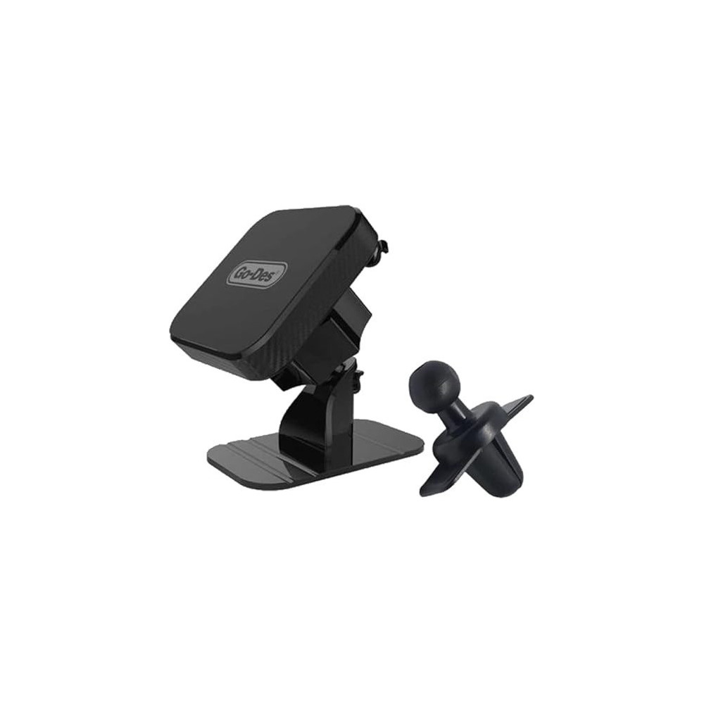 Go-Des GD-HD635 2In1 Magnetic Car Phone Holder Mount, 360 Degree Adjustable Head Dashboard And Air Vent Mount, Universal With All Devices (Type C)