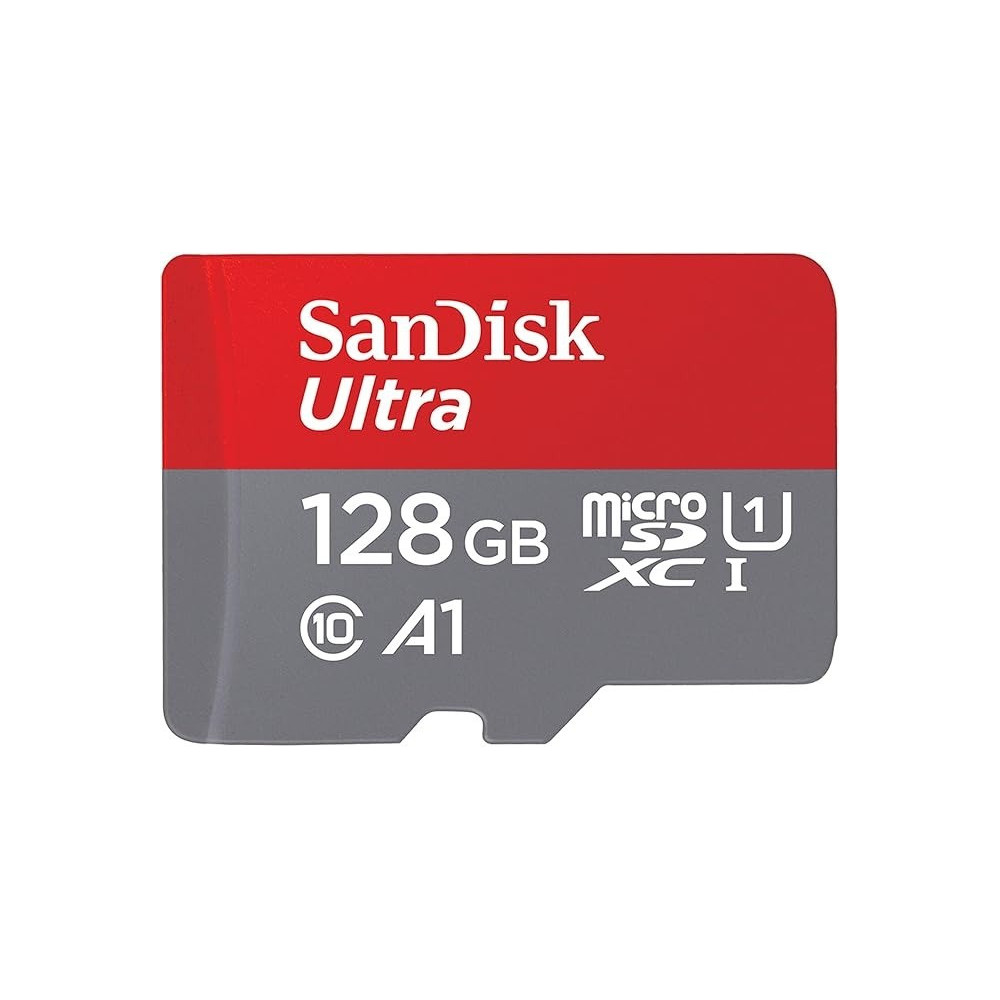 Sandisk 128GB Ultra microSDXC Card Plus SD Adapter Up To 140 Mb/S With A1 App Performance UHS-I Class 10 U1