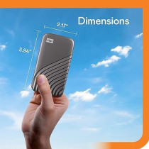 Western Digital 1TB My Passport SSD External Portable Drive, Gray, Up To 1050 Mb/S, BAGF0010BGY-WESN