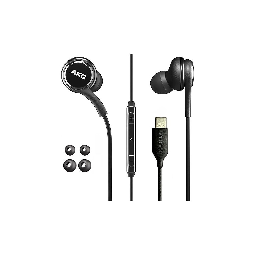 Samung Akg Earbuds For Samsung Galaxy S23 Ultra, Galaxy S23, Galaxy S22, Galaxy S21, Note 10, iPhone 15 Pro Max, Original USB Type C In-Ear Earbud USBc Headphones With Remote And Mic USB-C, Black
