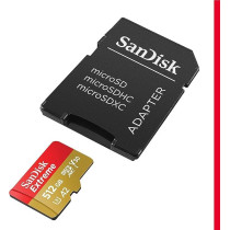 Sandisk 512GB Extreme microSDXC Card Plus SD adapter Plus RescuePRO Deluxe, Up To 190Mb/S, With A2 App Performance, Uhs I, Class 10, U3, V30