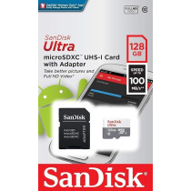 Sandisk Ultra microSD Flash Memory 128GB MicroSDXC UHS-I Class 10