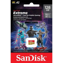 Sandisk Extreme Microsd Uhs I Card For Gaming, A2 Certification For Faster Game Loads, 190Mb/S Read, 90Mb/S Write SDSQXAA 128G GN6GN, Red/Gold, HAMN1300121583, 128GB Gaming