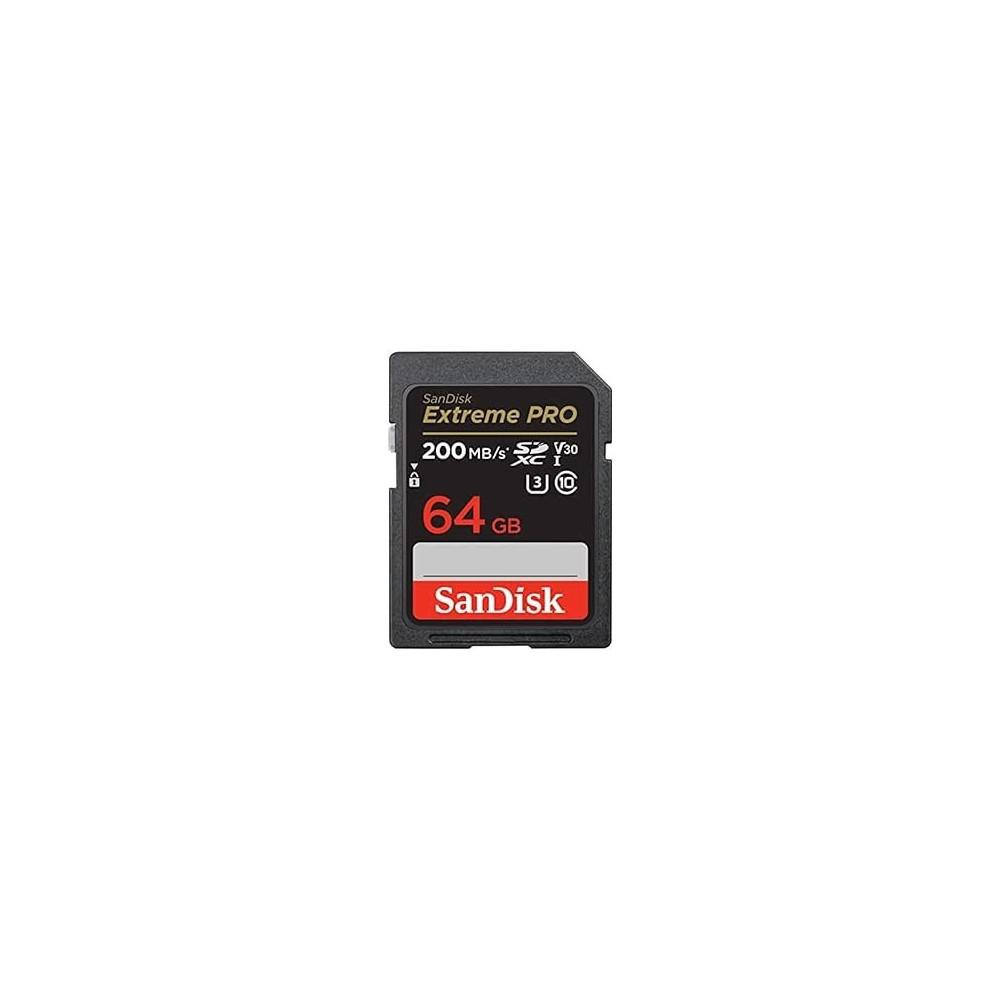 Sandisk 64Gb Extreme Pro SDXC Card Adn Rescuepro Deluxe, Up To 200Mb/S, Uhs I, Class 10, U3, V30 SDSDXXU064GGN4In, Black/Grey