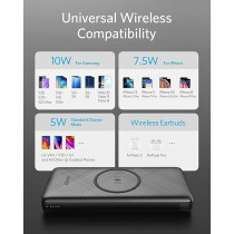 Anker Wireless Power Bank 10,000Mah PD, Powercore Iii Wireless Portable Charger With Qi-Certified 10W Wireless Charging And 18W Usb-C Quick Charge For Iphone 12, Pro, Pro Max, 11, Pro, Ipad