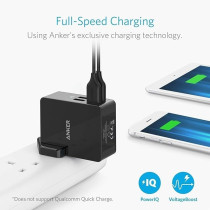 Anker Usb Plug Charger 5.4A/27W 4-Port Usb Charger, Powerport 4 Lite With Interchangeable Uk And Eu Travel Charger, Adapter For Iphone Xs/Xs Max/Xr/X/8, Galaxy S8/Note 3, Ipad Air 2/Mini 3