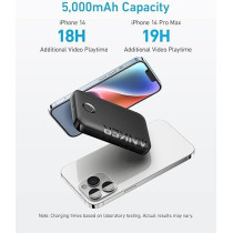 Anker Power Bank, 321 Magnetic Battery (PowerCore Magnetic 5K), 5,000mAh Magnetic Wireless Portable Charger, Compatible with iPhone 15/15 Pro/15 Plus/15 Pro Max, iPhone 14 and 13 Series, Black, A1616