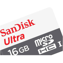 SanDisk 16 GB Ultra Android Class 10 MicroSDHC Memory Card, White/Grey, SDSQUNS-016G-GN3MN