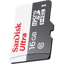 SanDisk 16 GB Ultra Android Class 10 MicroSDHC Memory Card, White/Grey, SDSQUNS-016G-GN3MN