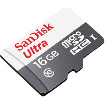 SanDisk 16 GB Ultra Android Class 10 MicroSDHC Memory Card, White/Grey, SDSQUNS-016G-GN3MN