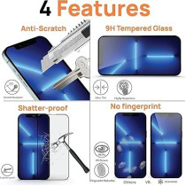 Platinum Glass Screen Protector for iPhone 13 Ultra High Transparent, Anti-scratch, Anti-Fingerprint, 9H Tempered Glass (13/13 Pro)