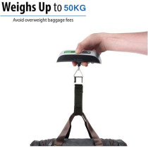 Hztyyier Digital Luggage Scale, LCD Display Portable Handheld Baggage Scale with Hook for Travel, Suitcase or Carry Bag, 110 Pounds