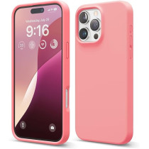 Elago Liquid Silicone For iPhone 16 Pro Max Case Cover Full Body Protection, Shockproof, Slim, Anti-Scratch Soft Microfiber Lining, Pink