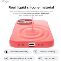 Elago Liquid Silicone For iPhone 16 Pro Max Case Cover Full Body Protection, Shockproof, Slim, Anti-Scratch Soft Microfiber Lining, Pink