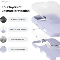 Elago Liquid Silicone For iPhone 16 Pro Max Case Cover Full Body Protection, Shockproof, Slim, Anti-Scratch Soft Microfiber Lining, Purple