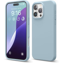 Elago Liquid Silicone For iPhone 16 Pro Max Case Cover Full Body Protection, Shockproof, Slim, Anti-Scratch Soft Microfiber Lining, Sky Blue